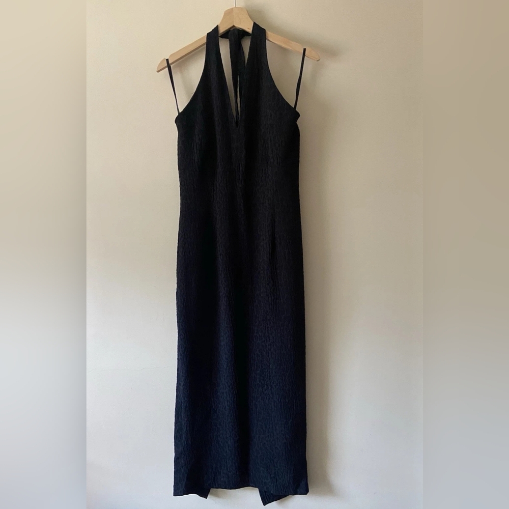 Elegant Black Halter Dress